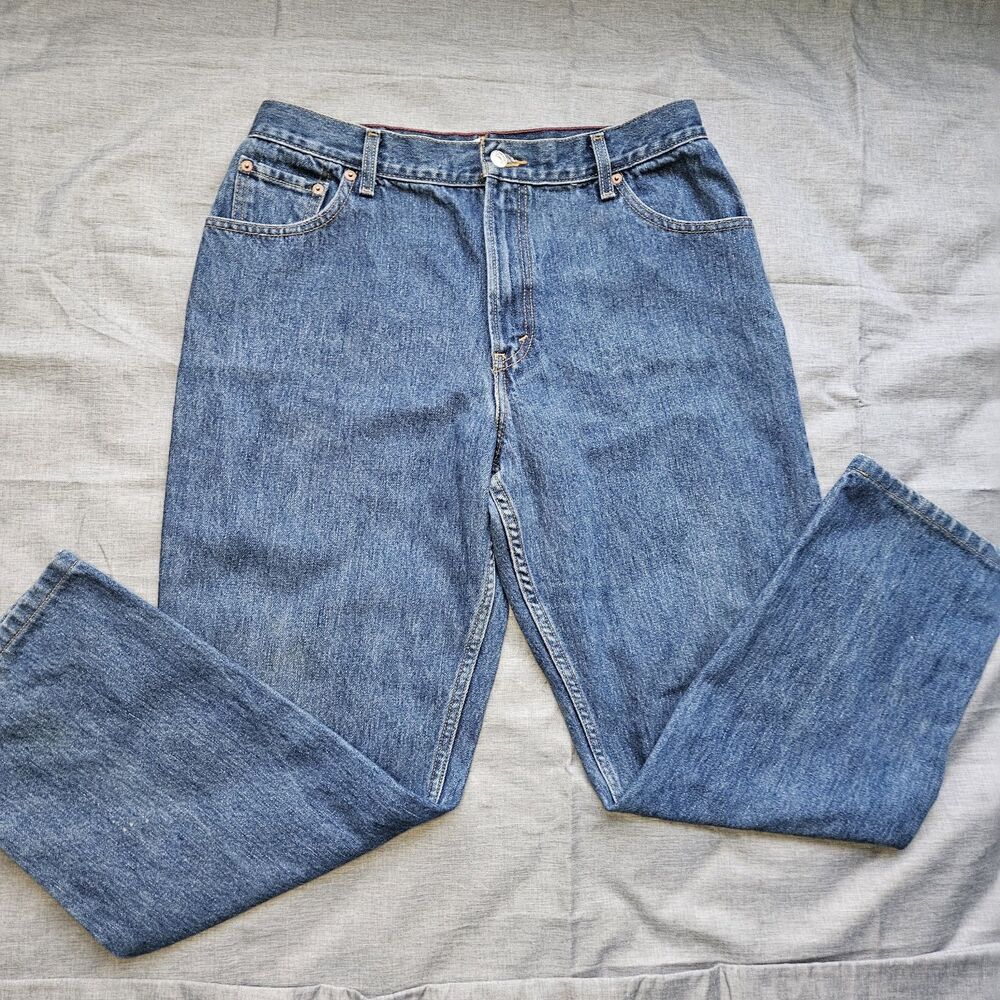 Y2K Levi's 550 Relaxed Fit Jeans Womens 14M Blue Denim High Rise Tapered Leg 28" - Picture 9 of 13
